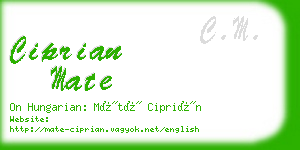 ciprian mate business card